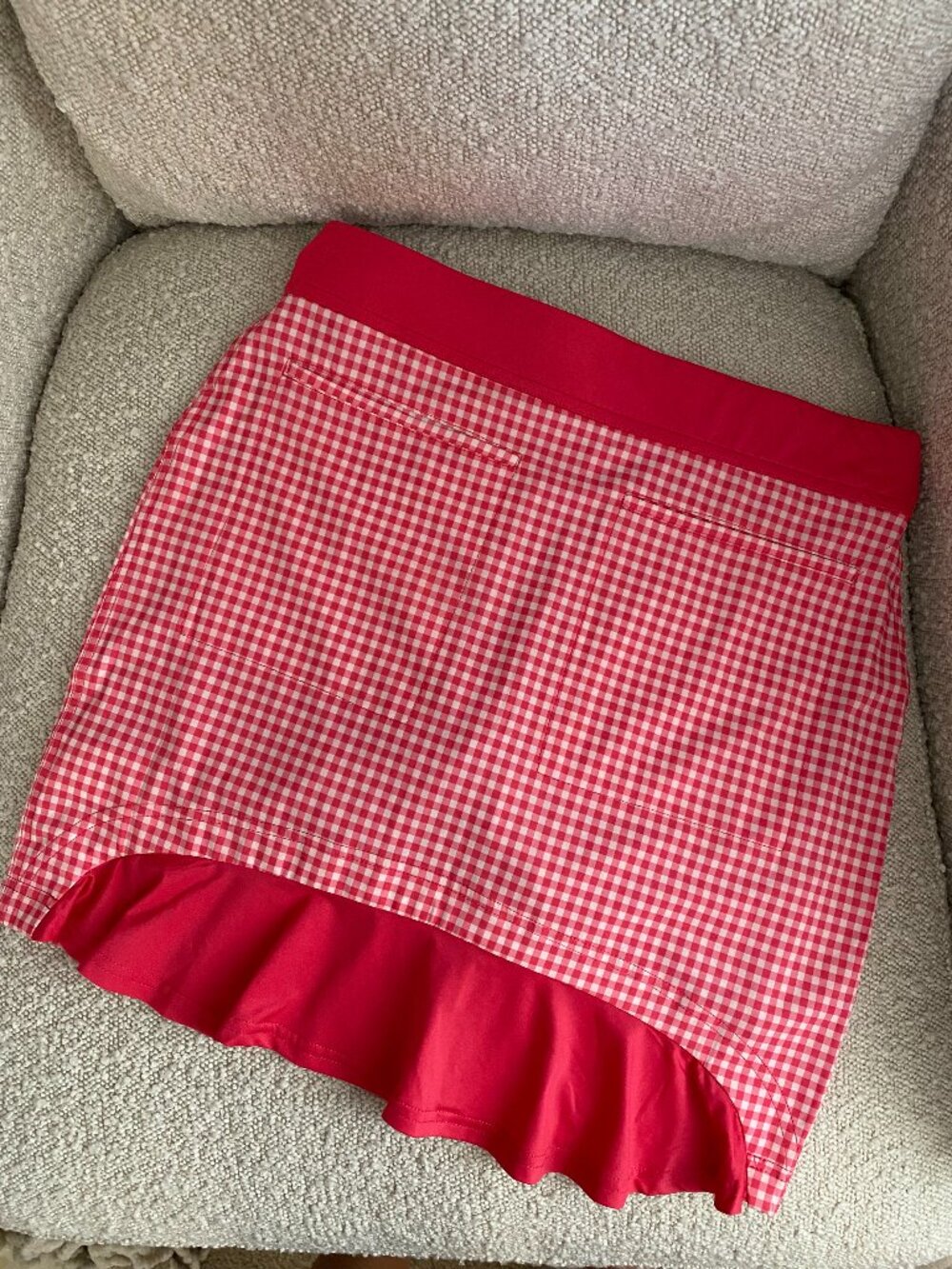 Belyn Key | Melon Check Ruffle Skort - Picture 8 of 10